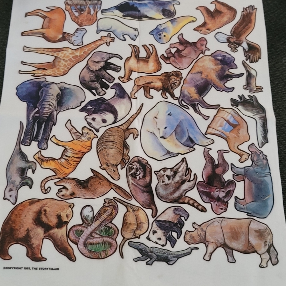 Vintage Story Teller Felt Animal Sheet UNCUT See Touch and Learn